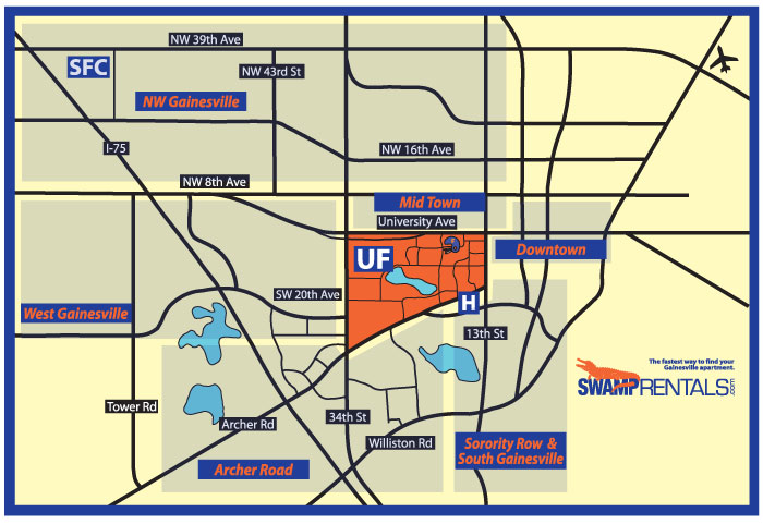 map of gainesville fl Gainesville Map Apartment Rentals In Gainesville Fl Swamp Rentals map of gainesville fl